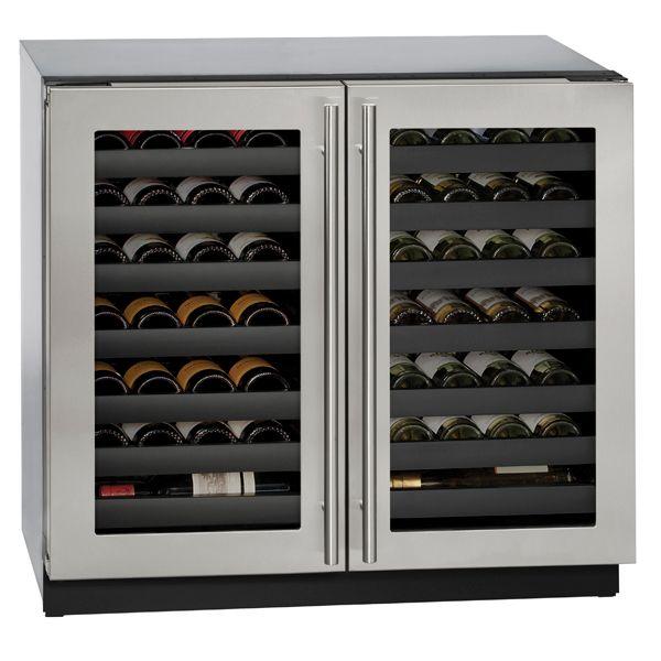 U-Line - 36" 3000 Series Dual-Zone Wine Cooler w/ French Door (3036WCWC)