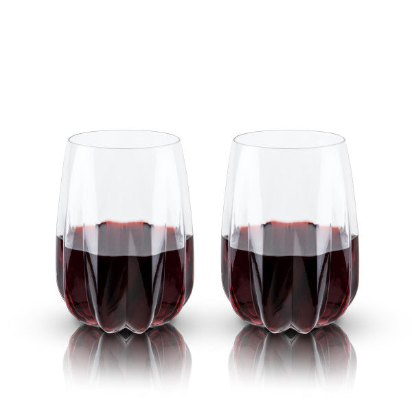 Cactus Crystal Stemless Wine Glasses by Viski® (5317)