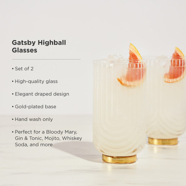 Gatsby Highball Glasses by Viski (10848)