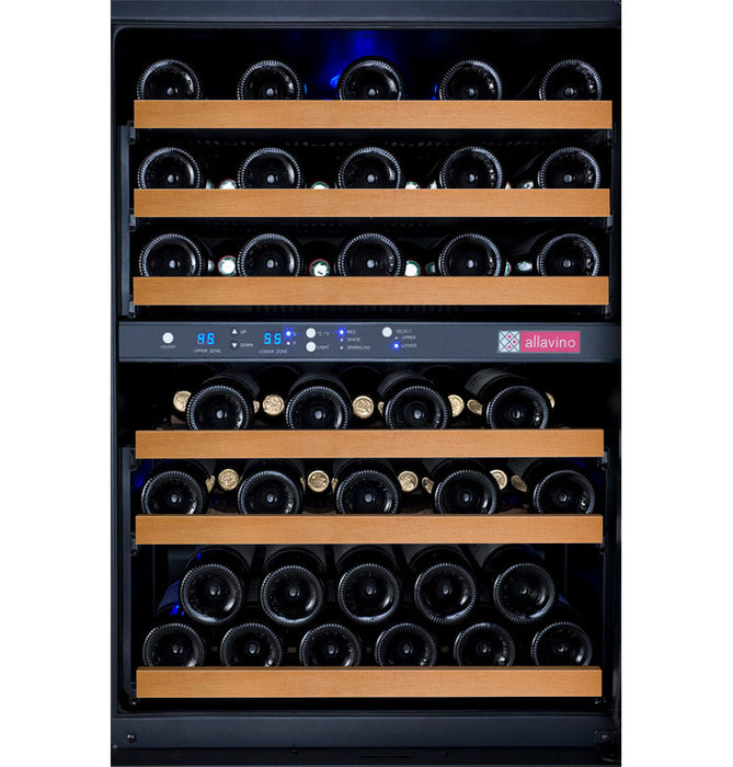 Allavino - 24"  56-Bottle Dual-Zone FlexCount II Tru-Vino Black Wine Cooler (AO VSWR56-2BL)