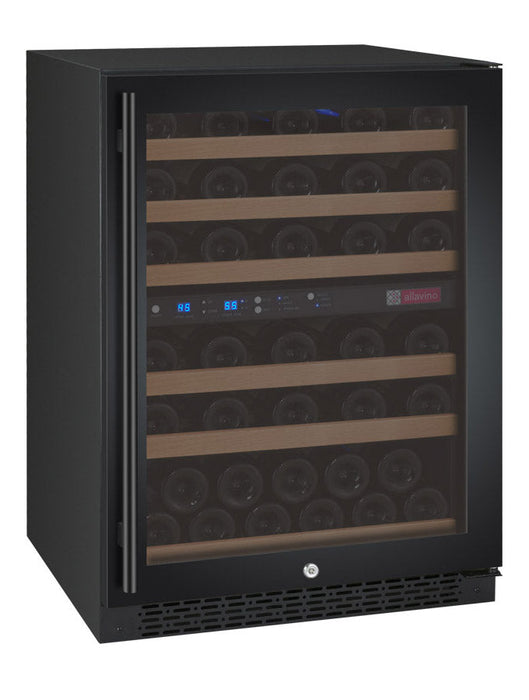 Allavino - 24"  56-Bottle Dual-Zone FlexCount II Tru-Vino Black Wine Cooler (AO VSWR56-2BL)