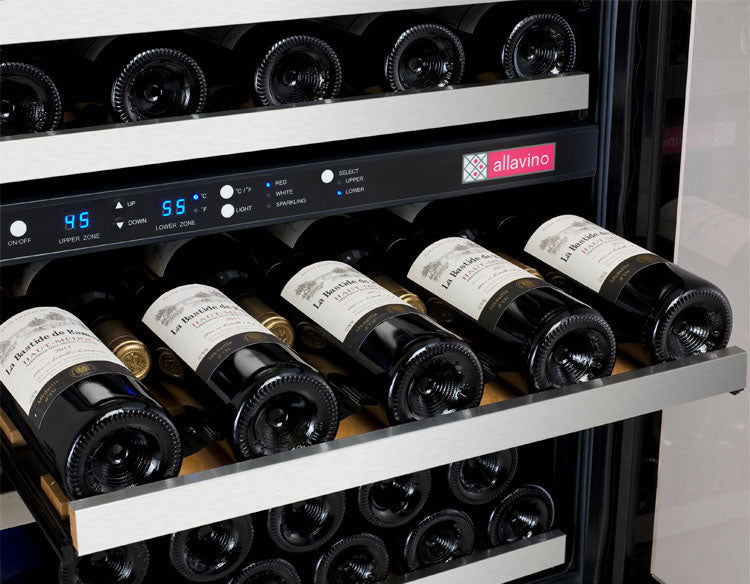 Allavino - 47"  56-Bottle/124 Can FlexCount II Tru-Vino Side by Side Stainless Wine & Beverage Center (BF 3Z-VSWB24-3S20)