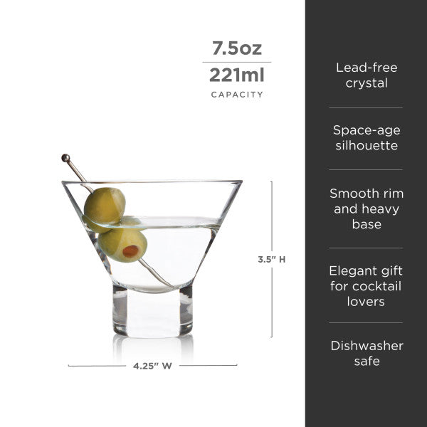 Heavy Base Crystal Martini Glasses by Viski® (10283)