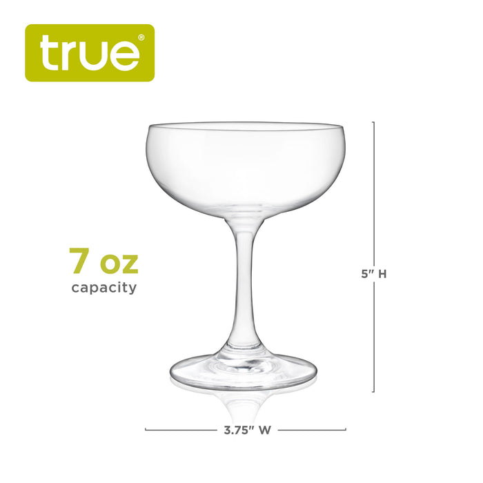 7 oz Coupe Glasses, Set of 4 by True