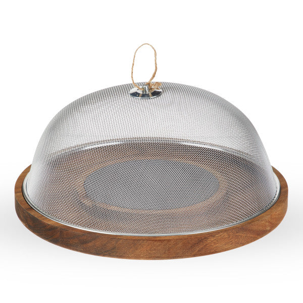 Modern Manor Slate & Acacia Cheese Board w/ Dome by Twine (10935)